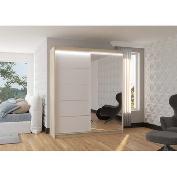 Sliding wardrobe with mirror and lighting LED CARO 180