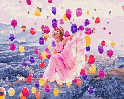 TPS Tapybos rinkinys "Girl between balloons"