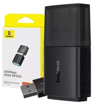 Adapteris WiFi Baseus FastJoy 300Mbps (juoda)