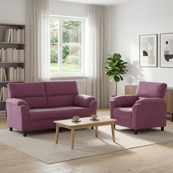 Sofa Sofos komplektas 2 vnt. Violetinė Aksomas