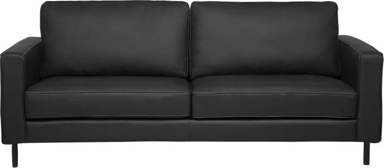 Beliani 3-vietė odinė sofa juoda SAVALEN