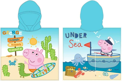 Astley Baker Davies Peppa Pig George microfibre poncho towel