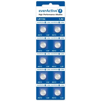 LR1154, LR44, AG13 Baterija 1.5V everActive - 10 vnt