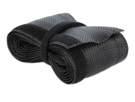 OPLOT NA KABLE DELOCK 10M 32MM RZEP JUODA POLIESTER