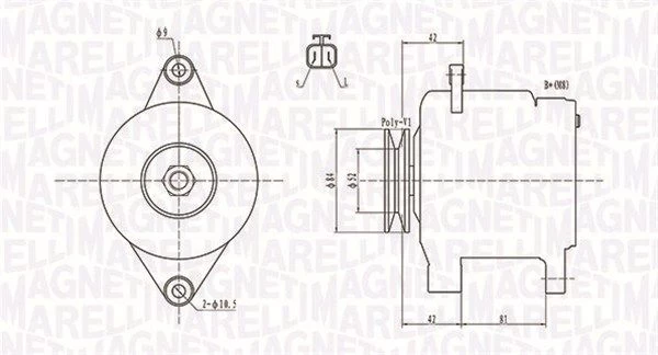 Kintamosios srovės generatorius MAGNETI MARELLI 063731615010