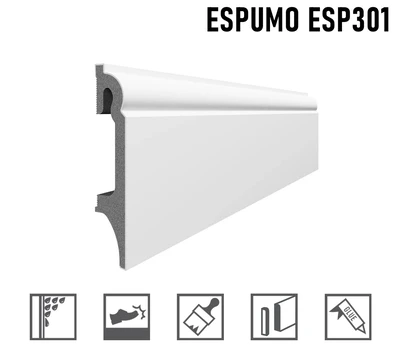 Grindjuostė ESPUMO (ESP301) balta | 80mm, 2.4m
