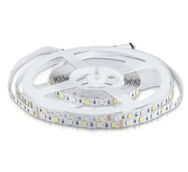 8W/m LED juosta, 60 LED/m, RGB + 4000K, 5 metrų ritė