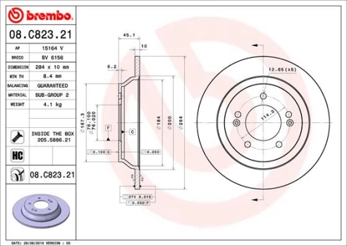 BREMBO 08.C823.21 Brake Disc