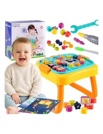 Woopie Baby WOOPIE Interactive Educational Table Workshop and 3-in-1 Board