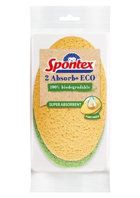 Kempinė valymui Spontex Absorb+, žalia, 2 vnt.