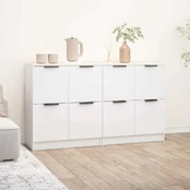 Šoninės spintelės, 2vnt., baltos, 60x30x70cm, apdirbta mediena kaina
