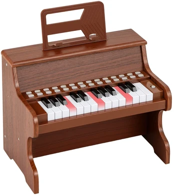 25 klavišų mini pianinas rudas