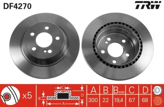 TRW DF4270 Brake Disc
