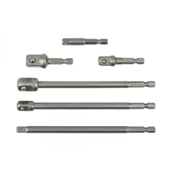 Adapteriai suktukui 1/4'' 3/8'' 1/2'' ilgi/trumpi 6vnt