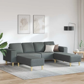 Sofos komplektas 3 pcs Tamsiai pilka audinys