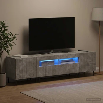 5 dalių LED televizoriaus stovas Betono pilka Apdirbta mediena