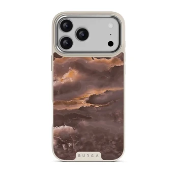 Fire Wood - Brown Marble iPhone 17 Pro Max Case, Elite Light (MagSafe) / Silver