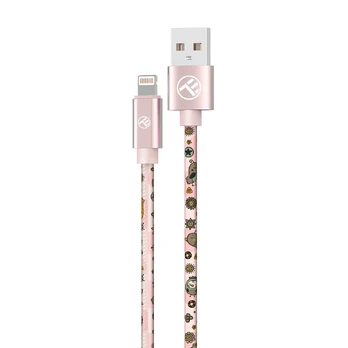 Kabelis Tellur Graffiti, Lightning/USB, 1 m, rožinė