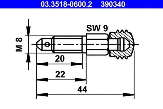 ATE 03.3518-0600.2 Brake bleed screw
