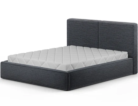 Pesillo Bed + wooden frame/ standard lift/ bedding box 160x200, Modern, Gray