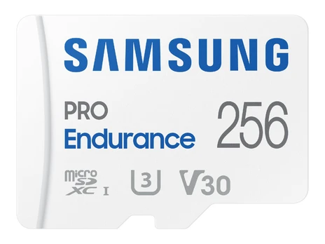 Atminties kortelė Samsung PRO Endurance microSD 256 GB, Baltos spalvos