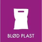 Multi Affaldsskilt BLØD PLAST 12x12 cm,1 stk