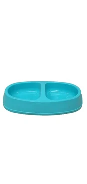Dubuo katėms, dvigubas plastikinis 250+250ml, mėlynas