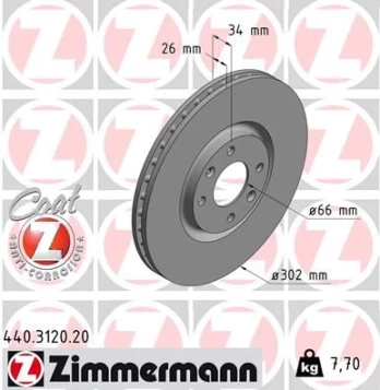 Stabdžių diskas ZIMMERMANN 440.3120.20