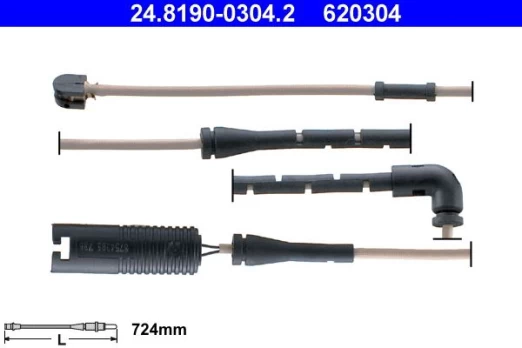 Įspėjimo kontaktas, stabdžių trinkelių susidėvėjimas ATE 24.8190-0304.2