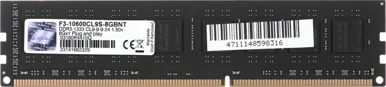 MEMORY DIMM 8GB PC10600 DDR3/F3-10600CL9S-8GBNT G.SKILL