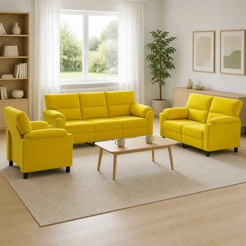 Sofa Sofos komplektas 3 vnt. Geltona Aksomas