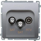 Kontakt-Simon Simon Basic RTV- SAT- SAT inox antenos lizdas (BMZAR + SAT3.1- P2.01 / 21)