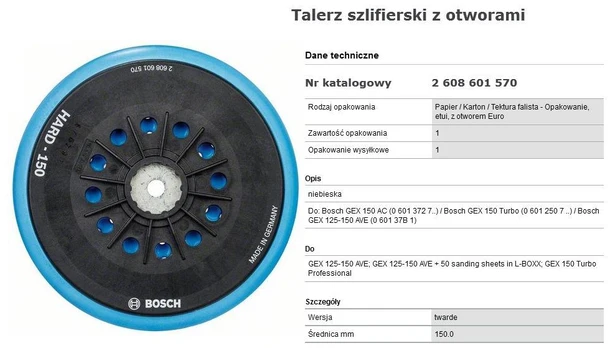 Šlifavimo padas Bosch 2608900011; 150 mm