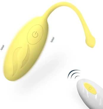 Moteriškas vibratorius - masažuoklis, Jumping Egg, geltonas