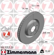 Stabdžių diskas ZIMMERMANN 100.3357.20 kaina