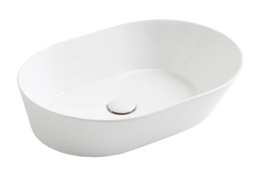 Praustuvas Simas Wave Oval WA02 60x42 cm, balta blizgi