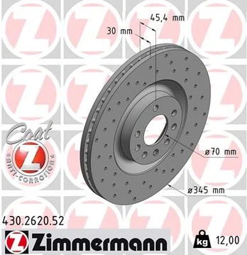 Stabdžių diskas ZIMMERMANN 430.2620.52