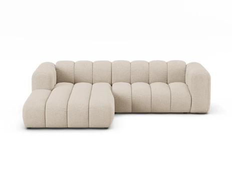 Boucle Modular Left Corner Sofa, "Lupine", 4 Seats, 260x177x70, Beige