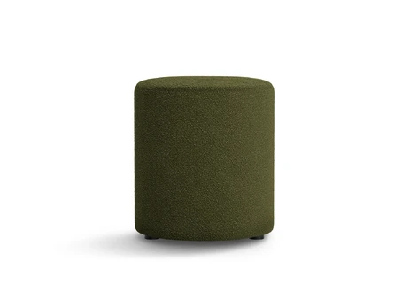 Boucle Pouf, "Dia", 1 Seat, 40x40x45, Dark Olive Green