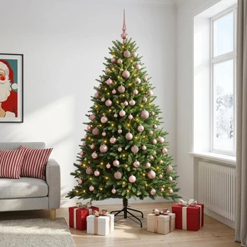 Dirbtinė Kalėdų eglutė su burbulais 210 cm 300 LED Šilta balta