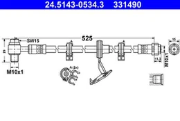 ATE 24.5143-0534.3 Brake hose