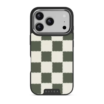 Retro Grid - iPhone 17 Pro Case, Elite Dark (MagSafe) / Silver