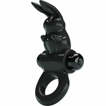 Pretty Love BI-210245 Intimate Ring with Rabbit Design, 10 Modes, Black