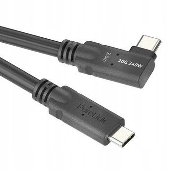 Purelink Usb-c 20gbps 2m 90° kampas, Usb4 Gen2x2 laidas