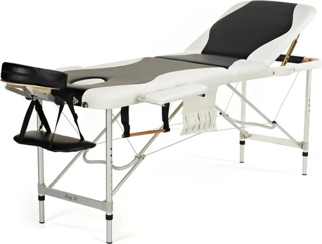 Sulankstomas masažinis stalas Bodyfit, baltas/juodas
