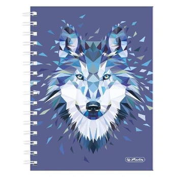 Spiralinis bloknotas Herlitz Wild Animals Vilkas A5, languotas