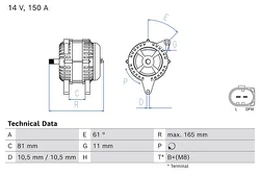 BOSCH 0986082310 Kintamosios srovės generatorius