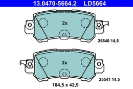 ATE 13.0470-5664.2 Brake pad set