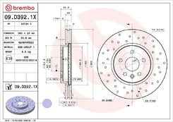 Stabdžių diskas BREMBO 09.D392.1X kaina