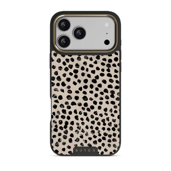 Almond Latte - Cute iPhone 17 Pro Max Case, Elite Dark (MagSafe) / Gold